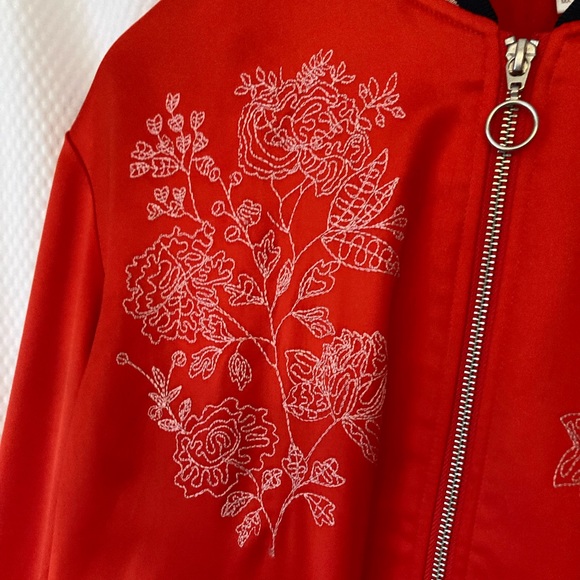 *HP* H&M, red satin bomber jacket, M - Picture 5 of 16
